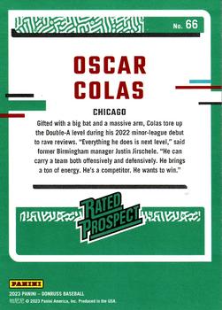 2023 Panini Donruss Rated Prospects Purple Holo Oscar Colas #66 Chicago White Sox
