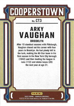 2023 Donruss Cooperstown Rapture Arky Vaughan #3 Brooklyn Dodgers