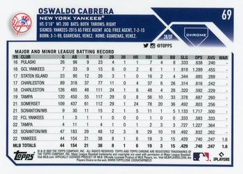 2023 Topps Chrome Oswaldo Cabrera Refractor Rookie #69 Yankees