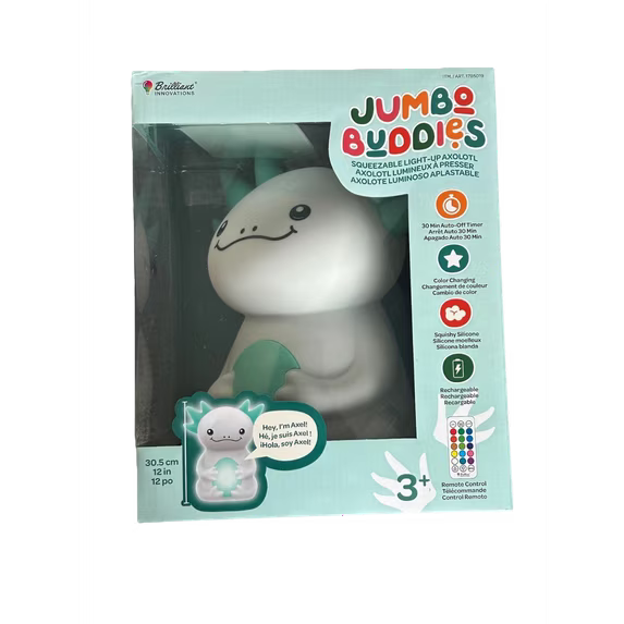Jumbo Buddies 12-Inch Squeezable Axolotl - Open Box