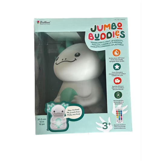 Jumbo Buddies 12-Inch Squeezable Axolotl - Open Box