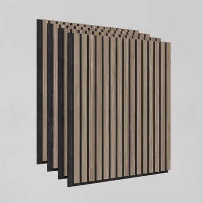 Sonolok Acoustic Slat Panel Set 4-Pack 15.5 Square Feet Walnut