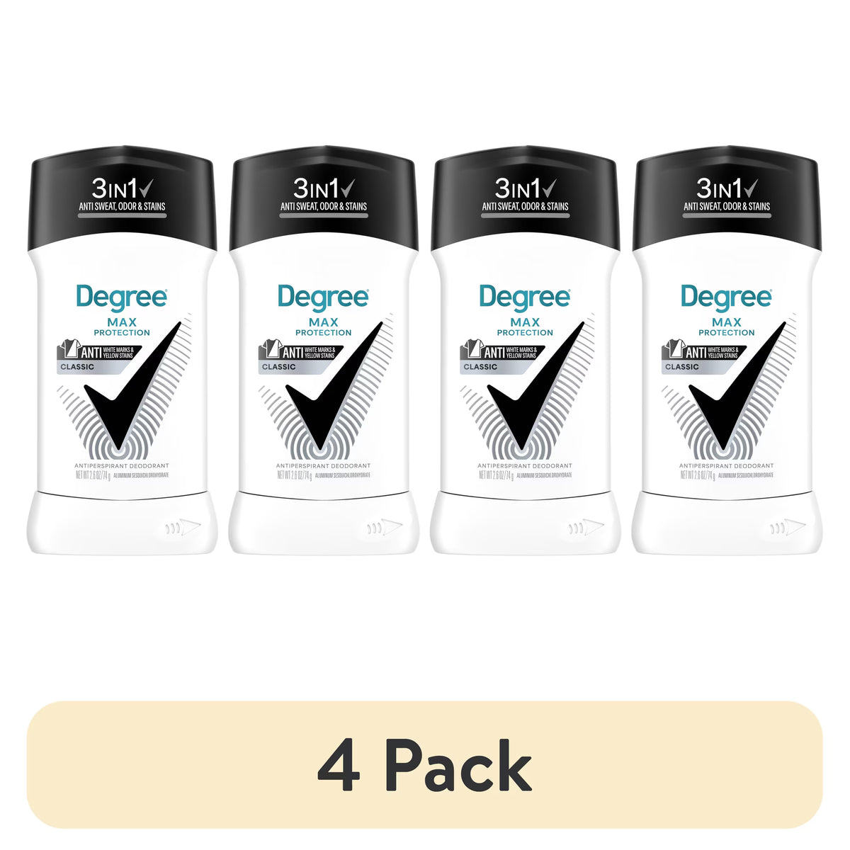Degree Men Max Protection Antiperspirant Deodorant - 4-Pack, Open Outer Pack