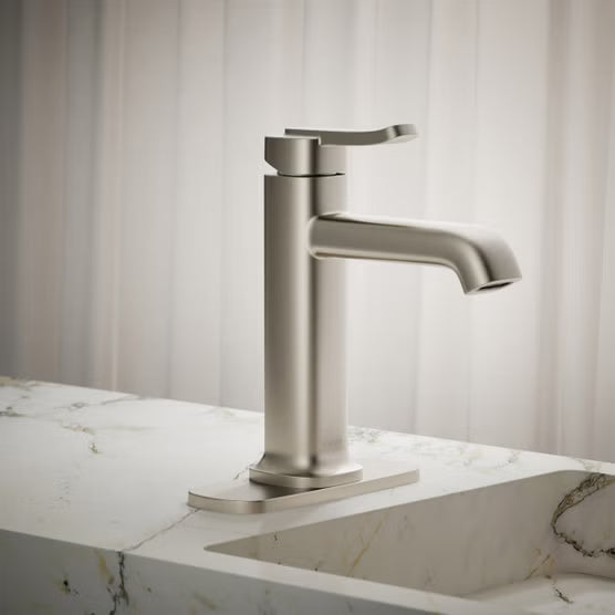Kohler Cordate Single-Handle Bathroom Faucet, Brushed Nickel