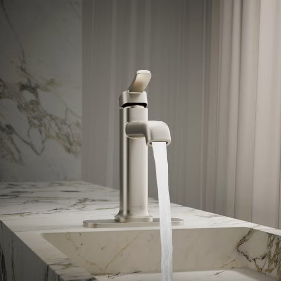 Kohler Cordate Single-Handle Bathroom Faucet, Brushed Nickel
