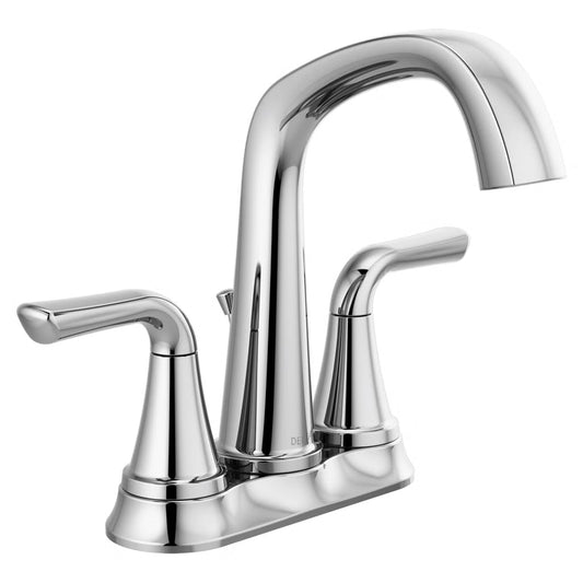 Delta Larkin Two-Handle Centerset Bathroom Faucet, Chrome