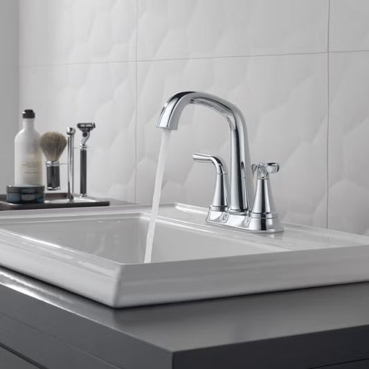 Delta Larkin Two-Handle Centerset Bathroom Faucet, Chrome