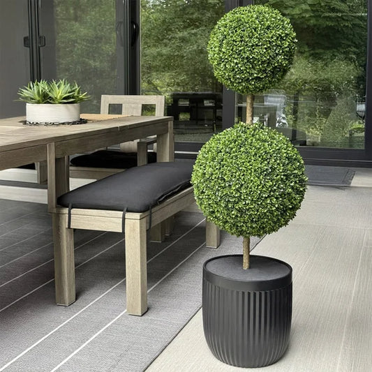 Beaumont Designs Faux 4' UV Resistant Boxwood Topiary Tree Indoor and Outdoor