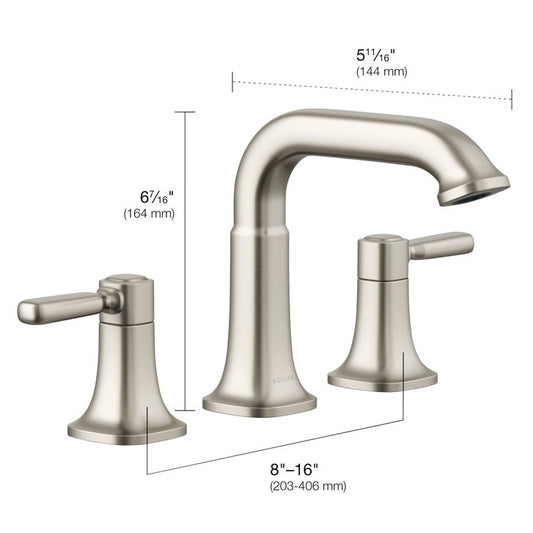 Kohler Terzet Widespread Bathroom Faucet, Brushed Nickel - alternate view