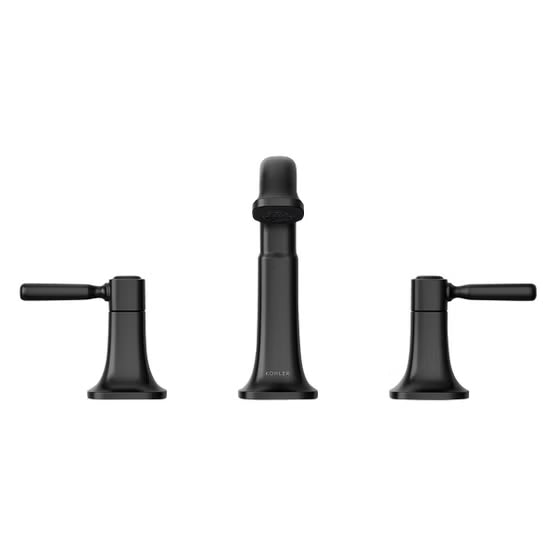 Kohler Terzet Widespread Bathroom Faucet, Matte Black