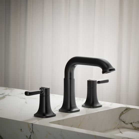 Kohler Terzet Widespread Bathroom Faucet, Matte Black