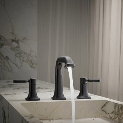 Kohler Terzet Widespread Bathroom Faucet, Matte Black