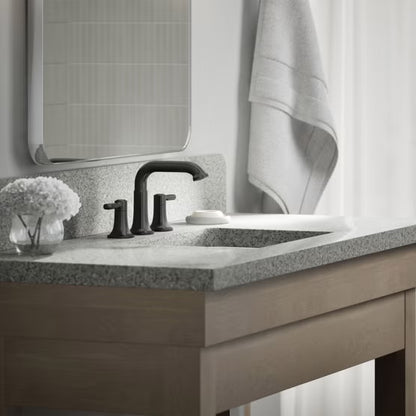 Kohler Terzet Widespread Bathroom Faucet, Matte Black
