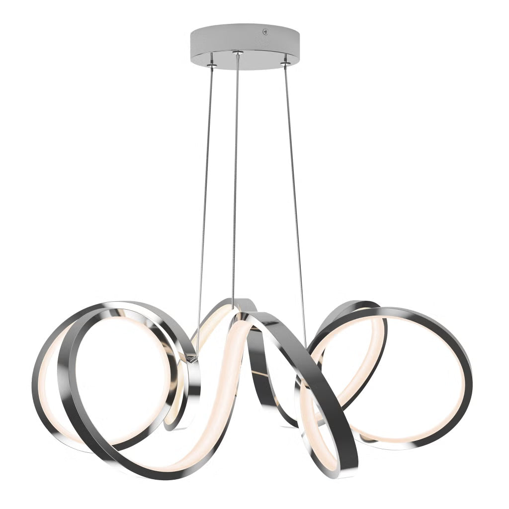 Artika Swirl Ribbon Integrated LED Pendant Light, Chrome