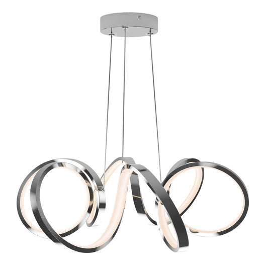 Artika Swirl Ribbon Integrated LED Pendant Light, Chrome