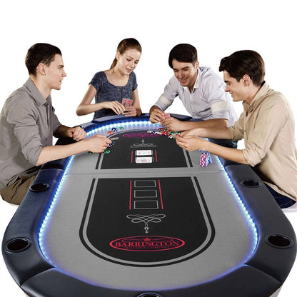 Barrington 10-Player Poker Table with LED Lights - image 1