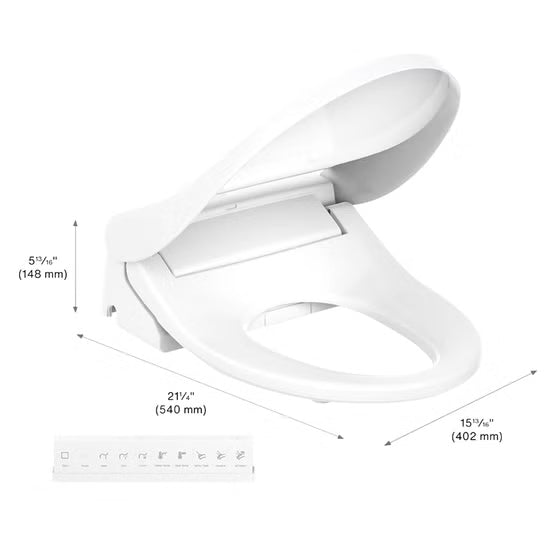 Kohler PureWash E875 Electronic Bidet Toilet Seat with Remote, Elongated, White