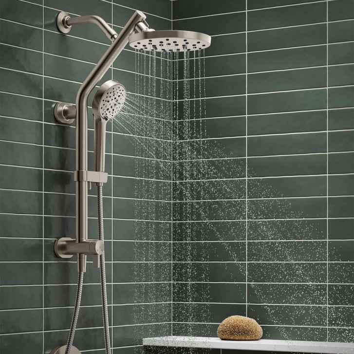 Kohler HydroRail 3-in-1 Showerhead and Column Kit, Brushed Nickel