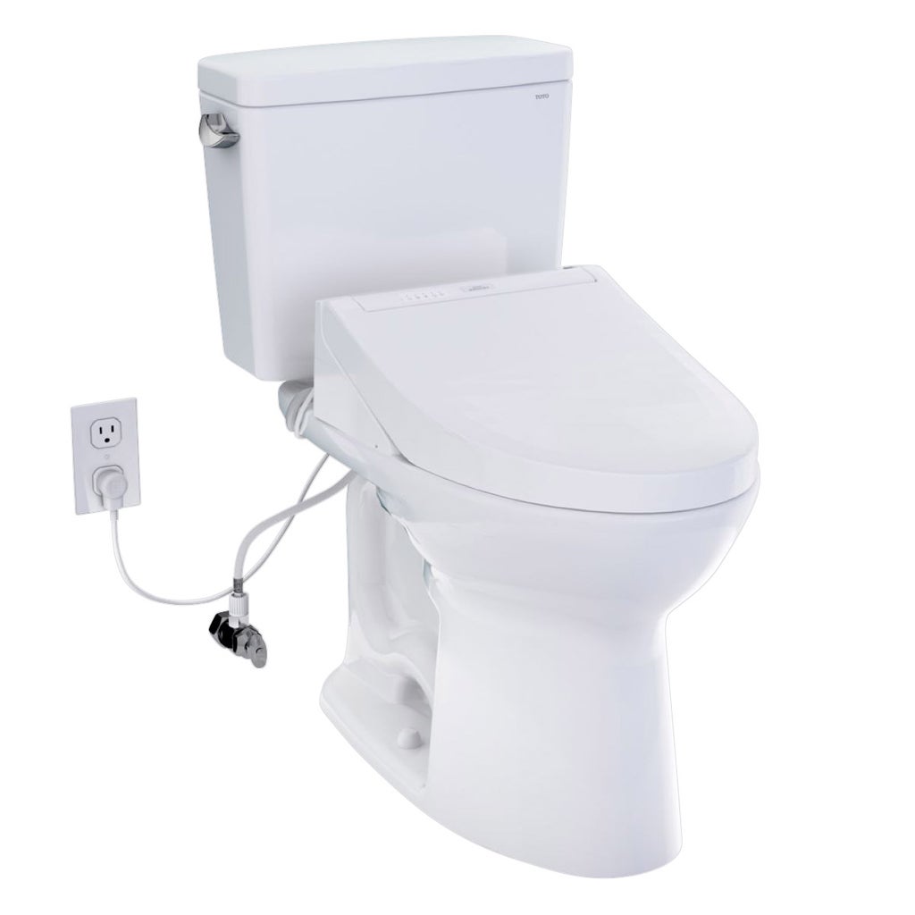 TOTO Drake 2-Piece Elongated Toilet with C5 WASHLET Bidet Seat, Cotton White