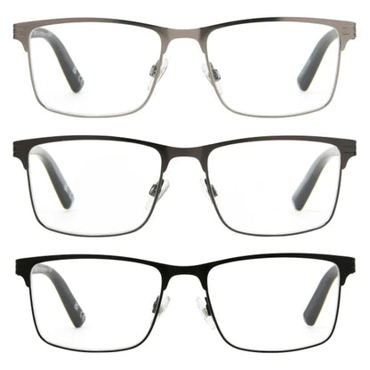 Design Optics by Foster Grant Metal Square Reading Glasses, 3-pack