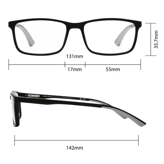 Design Optics by Foster Grant Classic Plastic Rectangle Reading Glasses, 3-pack