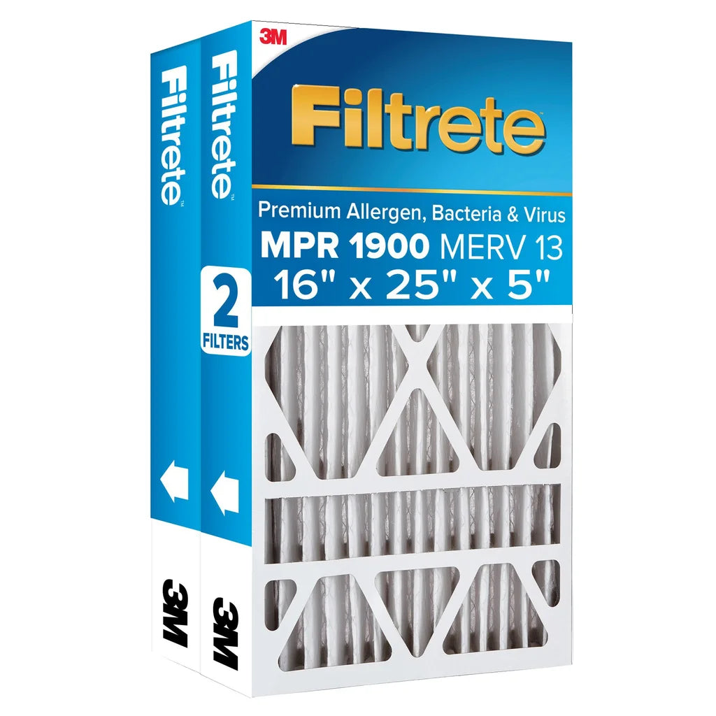 3M Filtrete MPR 1900 MERV 13 Deep Pleat Air Filters - 2-Pack