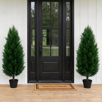Nearly Natural Faux 4' UV Resistant Cedar Tree Indoor and Outdoor, 2-pack