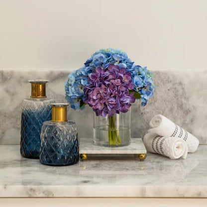 Faux 12" Hydrangea Arrangement Blue
