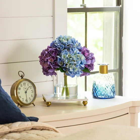 Faux 12" Hydrangea Arrangement Blue