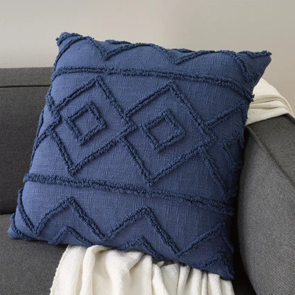 Mina Victory Cotton 20” x 20” Decor Pillow, Navy