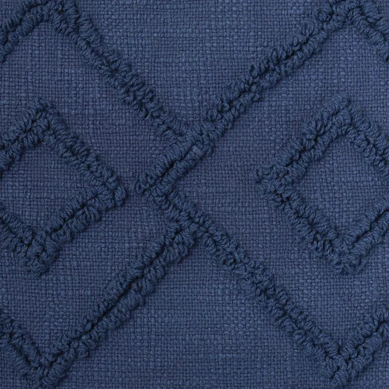 Mina Victory Cotton 20” x 20” Decor Pillow, Navy