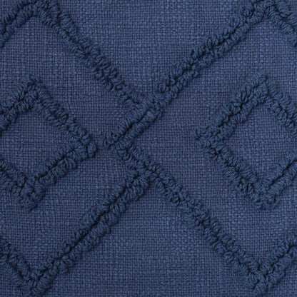 Mina Victory Cotton 20” x 20” Decor Pillow, Navy