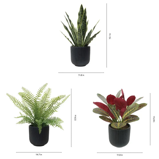 Faux Decorative Plant Trio