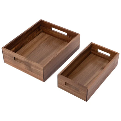 Seville Classics Acacia Storage Bin Set, 5-piece