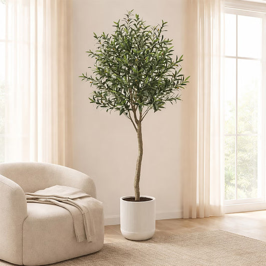 Faux 6.5' Topiary Olive Tree