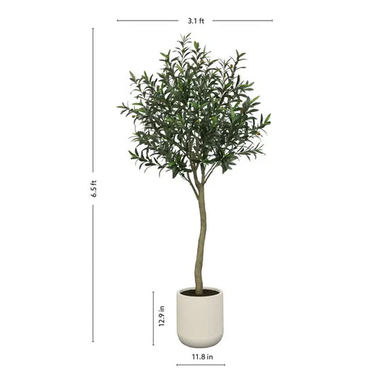 Faux 6.5' Topiary Olive Tree