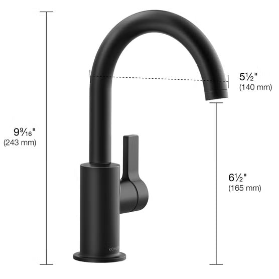 Kohler Vybe Beverage Faucet With Aquifer+ Water Purification System - Matte Black