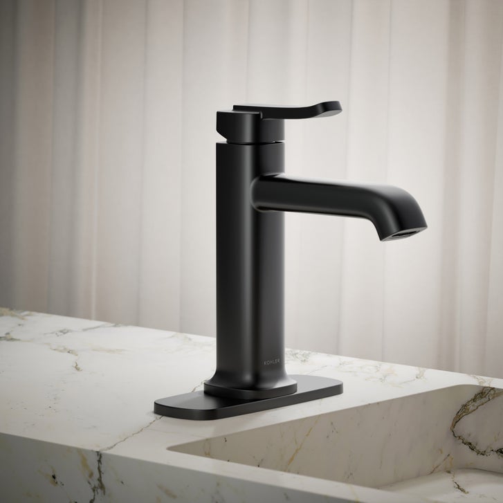Kohler Cordate Single-Handle Bathroom Faucet, Matte Black - alternate view