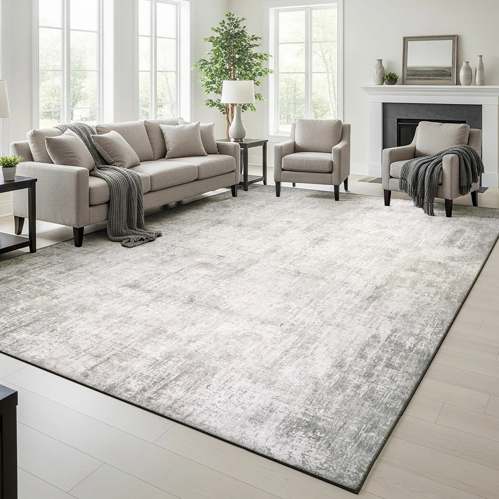 Vintage Area Rug, Ezra, 8'8" x 13' Gray