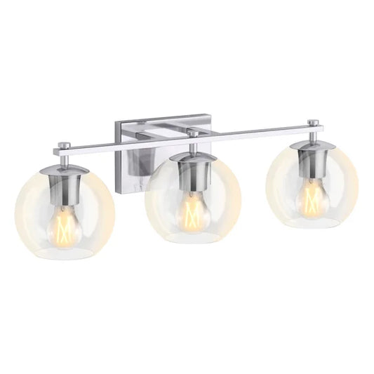 Kohler Orime Three-light Globe Glass Shade Wall Sconce -  Chrome