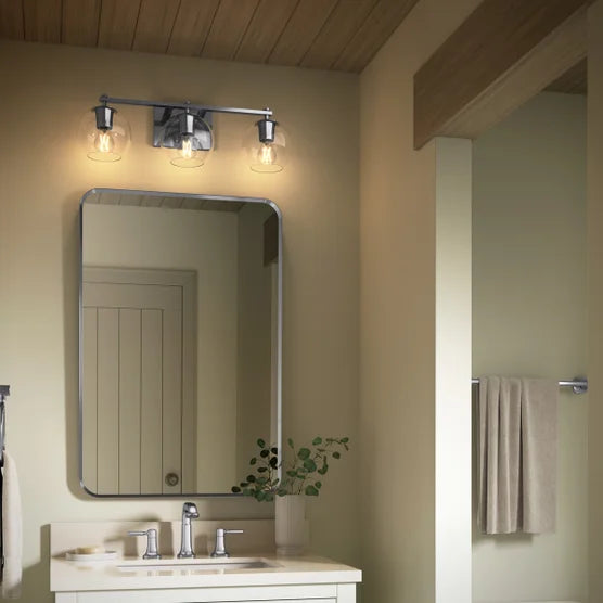 Kohler Orime Three-light Globe Glass Shade Wall Sconce -  Chrome