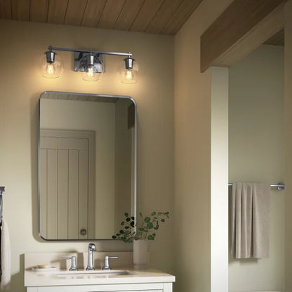 Kohler Orime Three-light Globe Glass Shade Wall Sconce -  Chrome