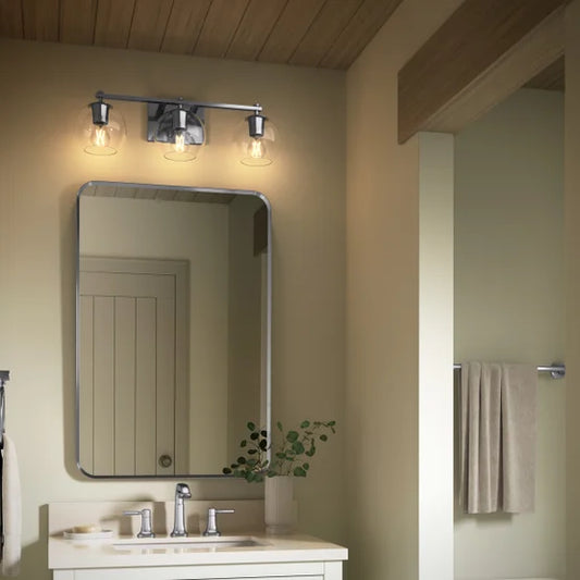 Kohler Orime Three-light Globe Glass Shade Wall Sconce -  Chrome