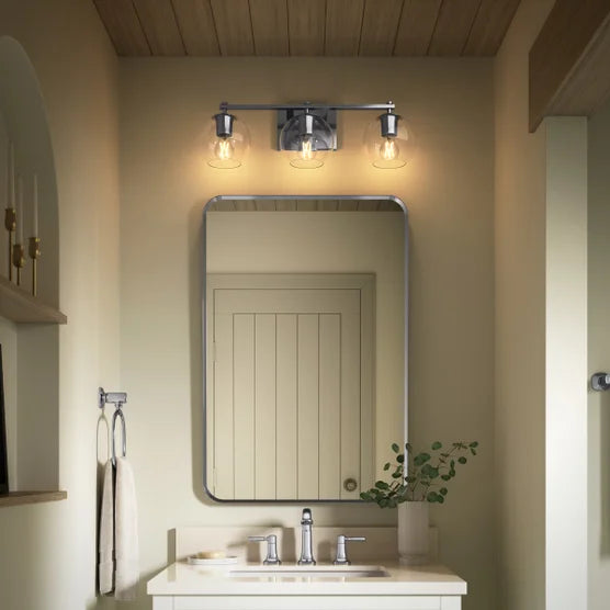 Kohler Orime Three-light Globe Glass Shade Wall Sconce -  Chrome