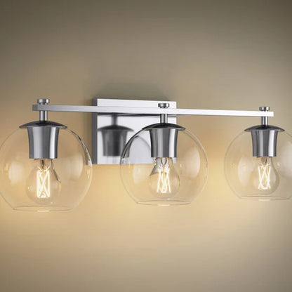 Kohler Orime Three-light Globe Glass Shade Wall Sconce -  Chrome
