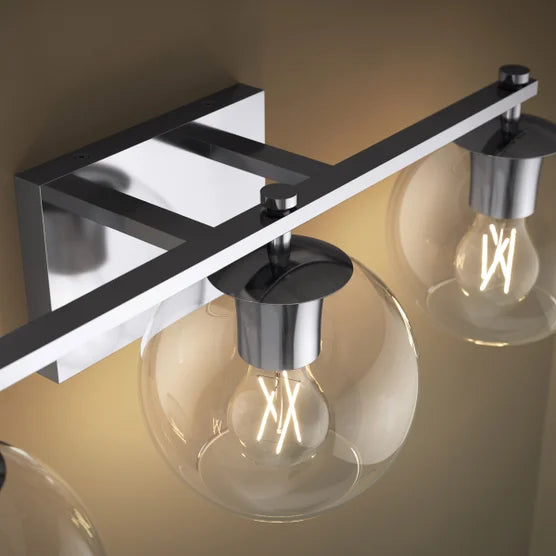 Kohler Orime Three-light Globe Glass Shade Wall Sconce -  Chrome