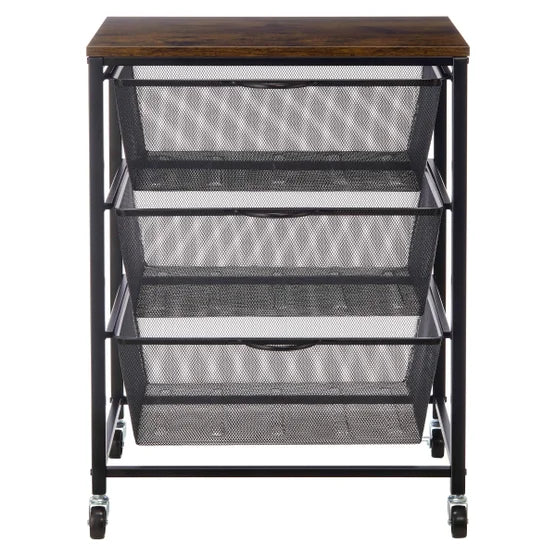 Edifice 3-tier Mesh Basket Cart - Open Box