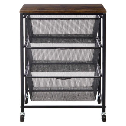 Edifice 3-tier Mesh Basket Cart - Open Box