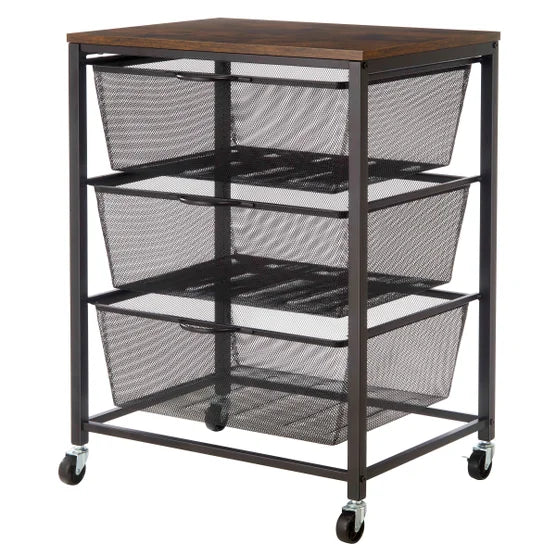 Edifice 3-tier Mesh Basket Cart - Open Box