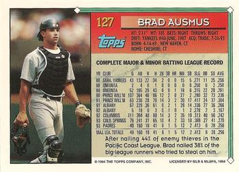 1994 Topps Brad Ausmus # 127 San Diego Padres
